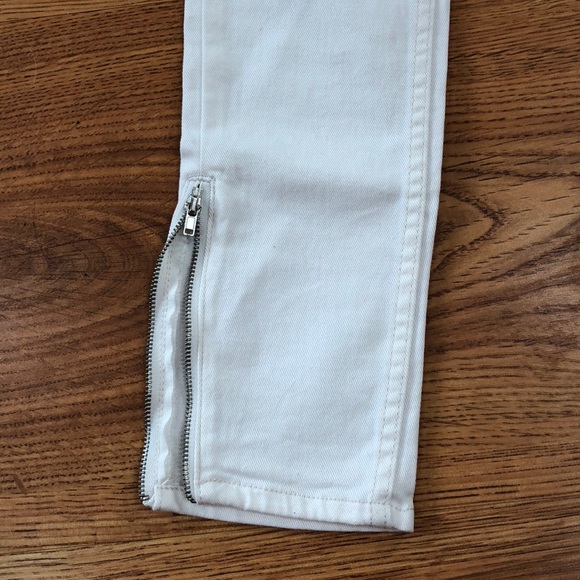 H&M White Ankle Zipper Skinny Jeans - Picture 2 of 4